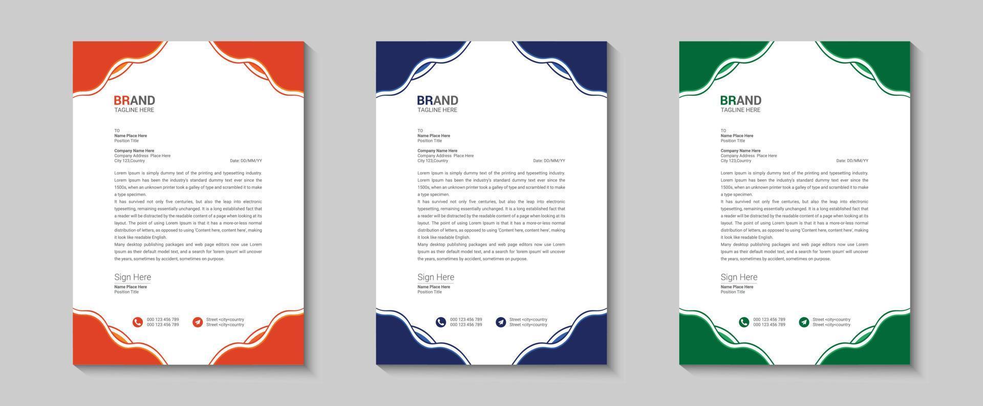 Vector modern and clean style business letterhead design