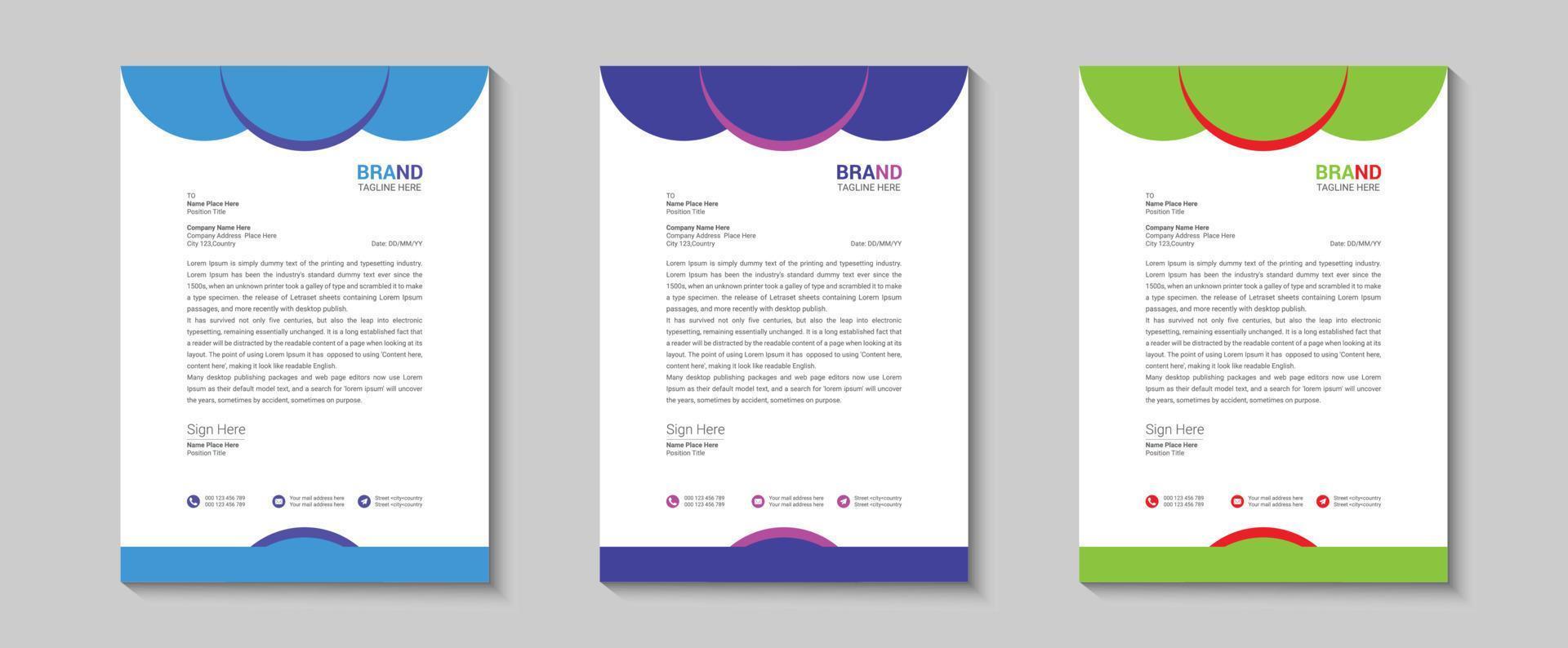 Vector modern and clean style business letterhead design