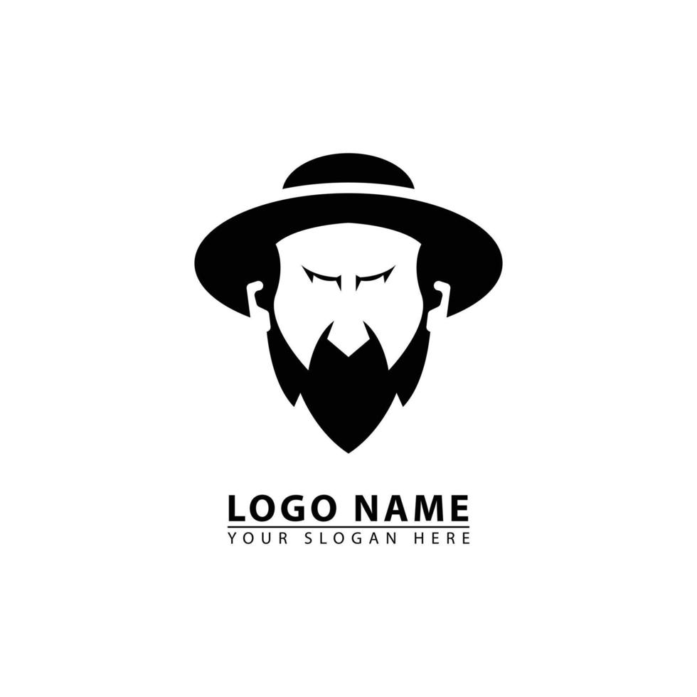 man in hat logo icon vector. vector