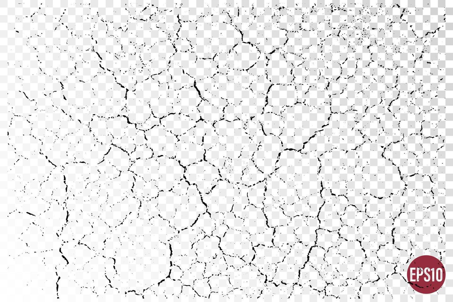 Natural cracks background. Vector overlay texture of cracked surface. One color graphic resource.