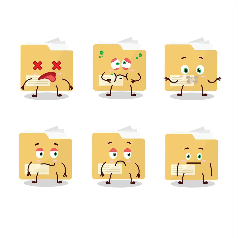 File folder cartoon character with nope expression vector