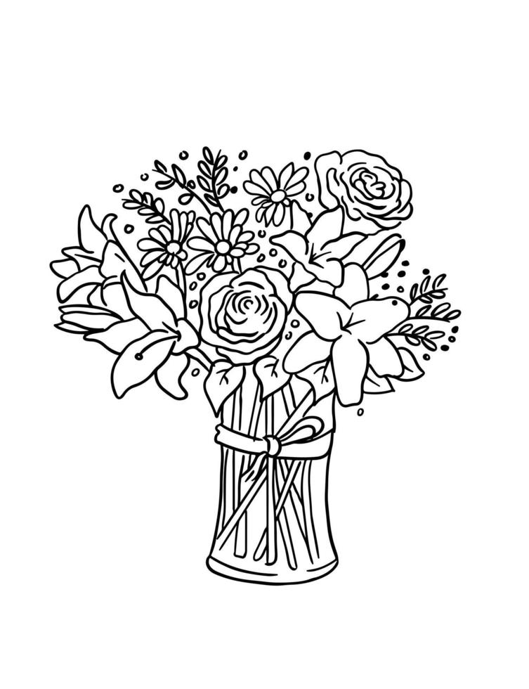 Flower vector line art