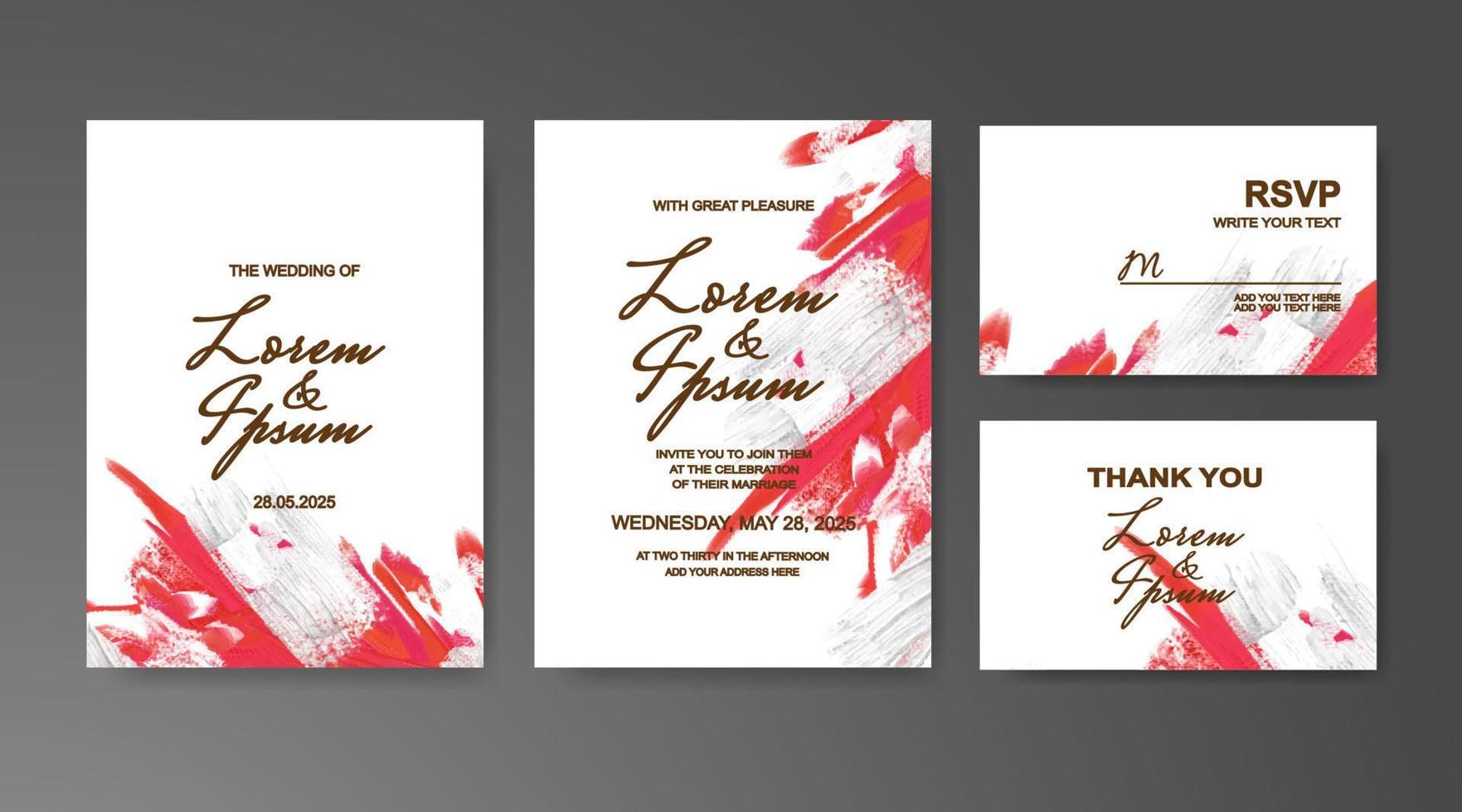 Wedding invitation with abstract watercolor background vector