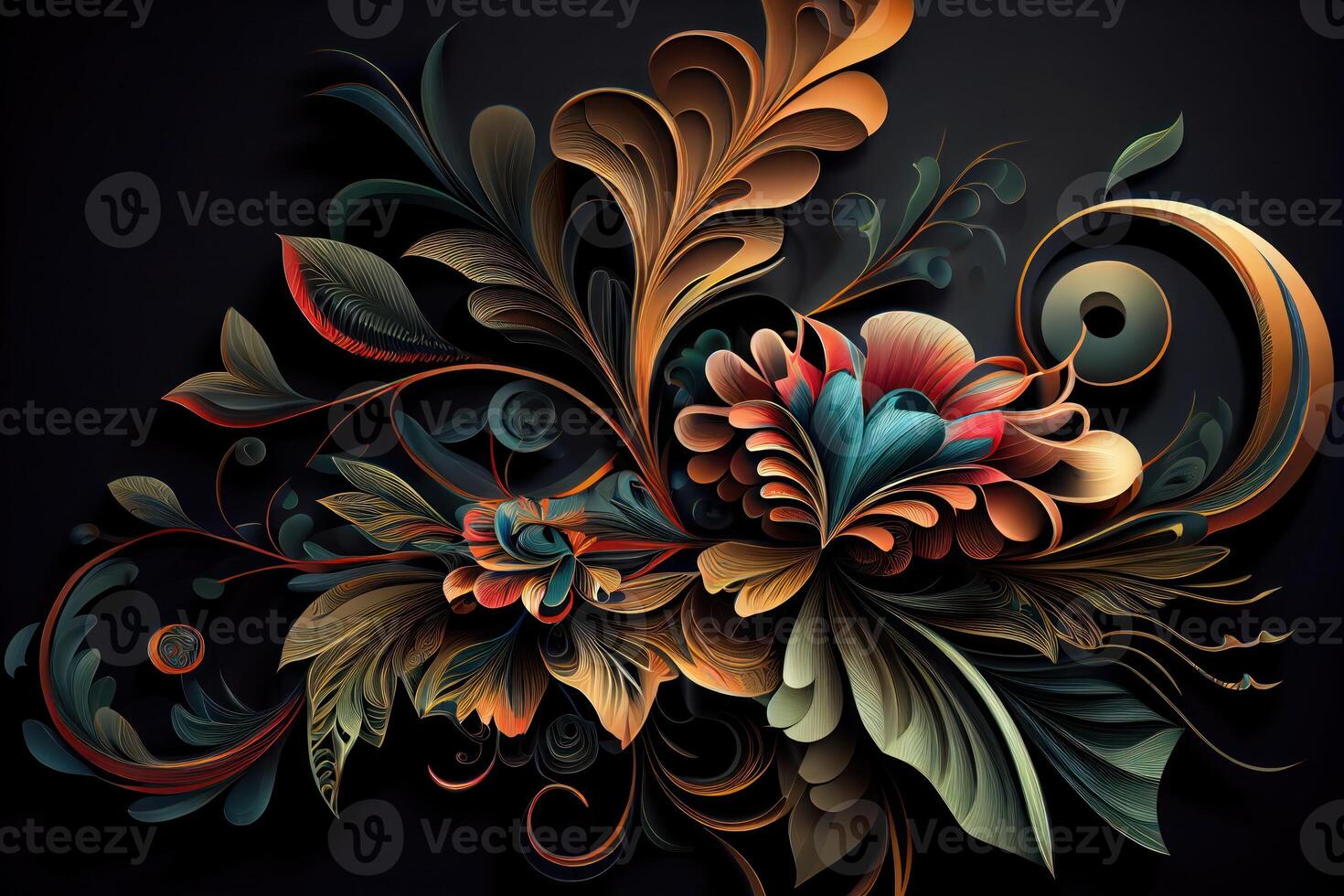 Abstract Floral Design . photo