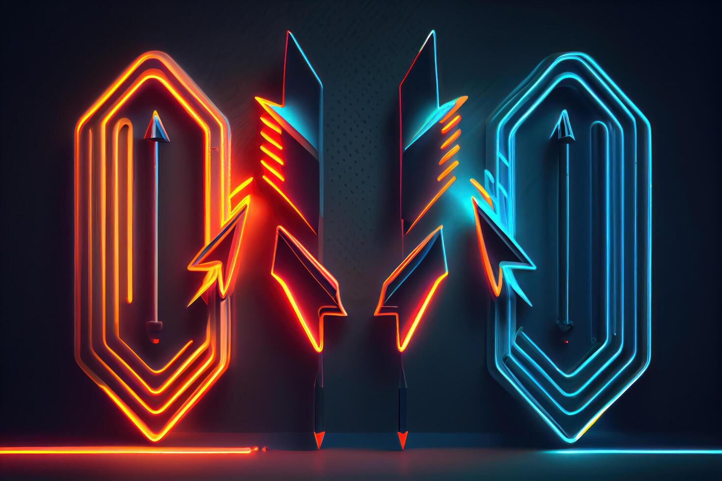 Arrows Neon Backgound. photo