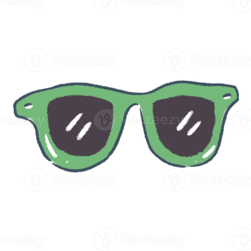 Green Sunglasses Hand Drawing Clipart png