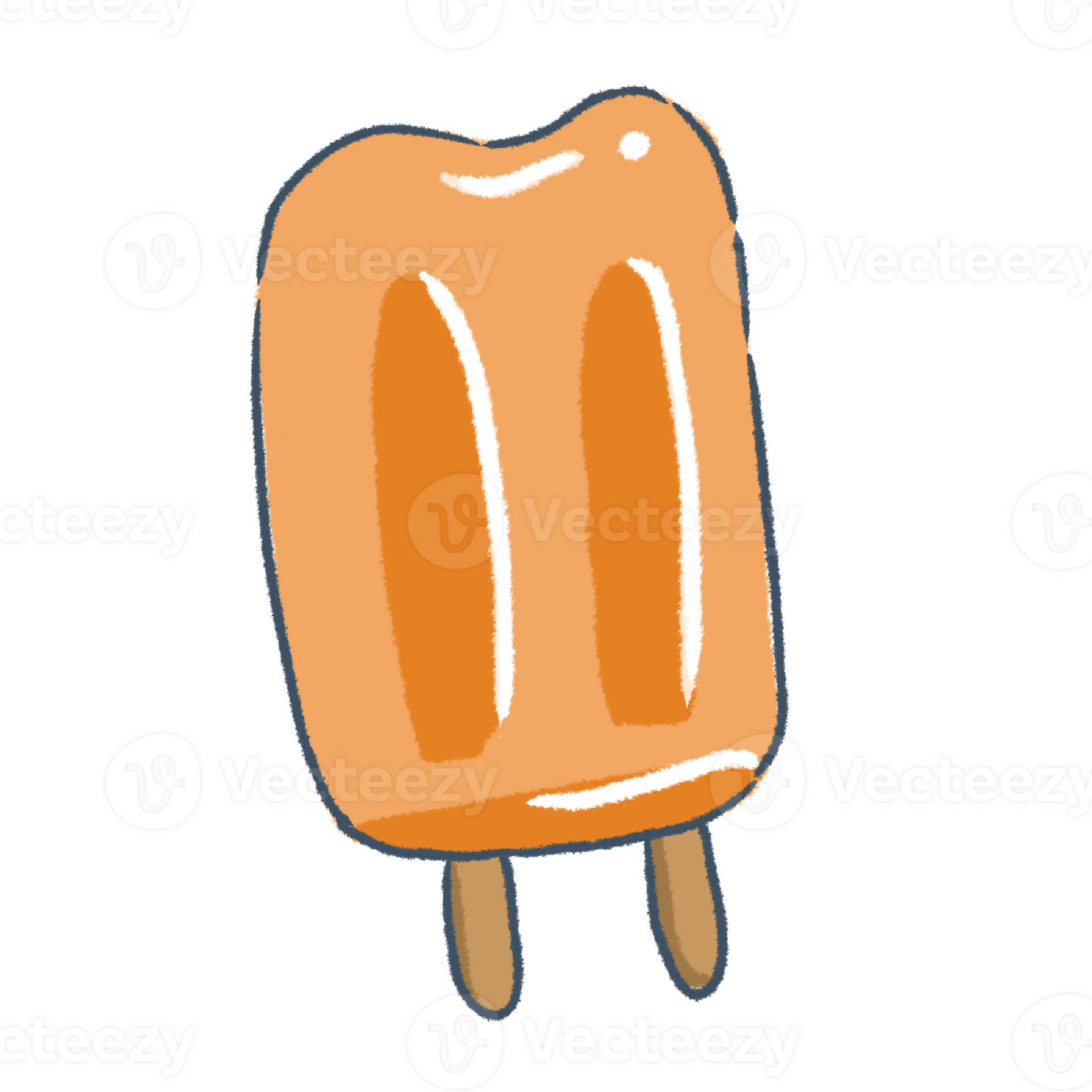 Orange Ice Cream Hand Drawing Clipart 22587339 PNG