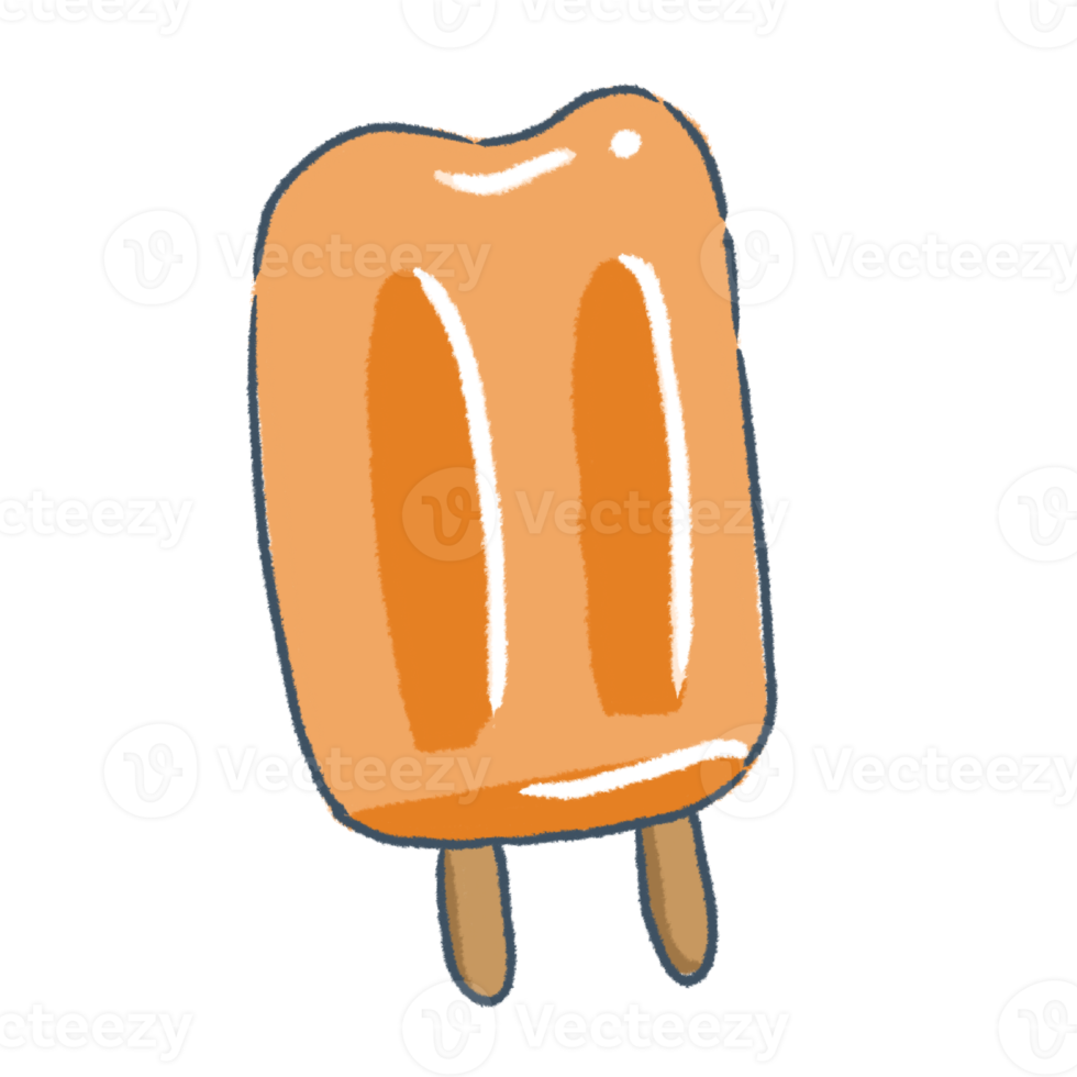 Orange Ice Cream Hand Drawing Clipart 22587339 PNG