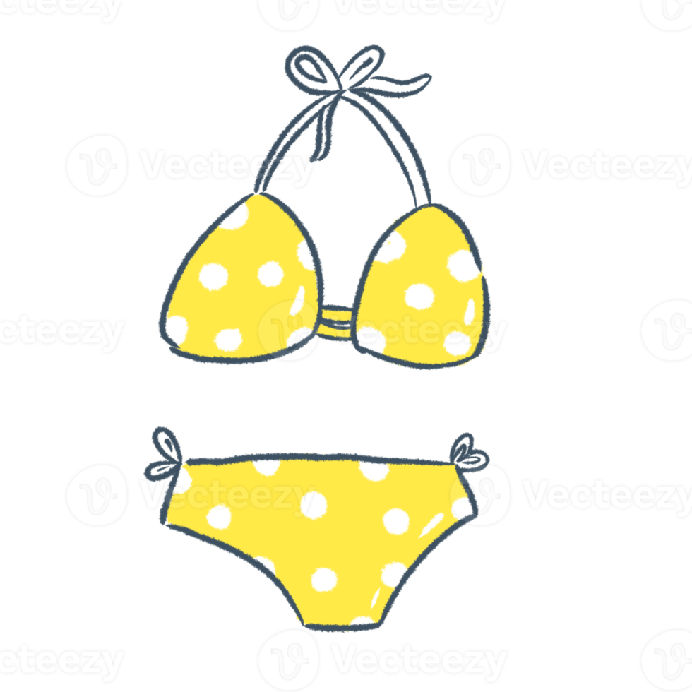 Yellow Swim Wear Hand Drawing Clipart png