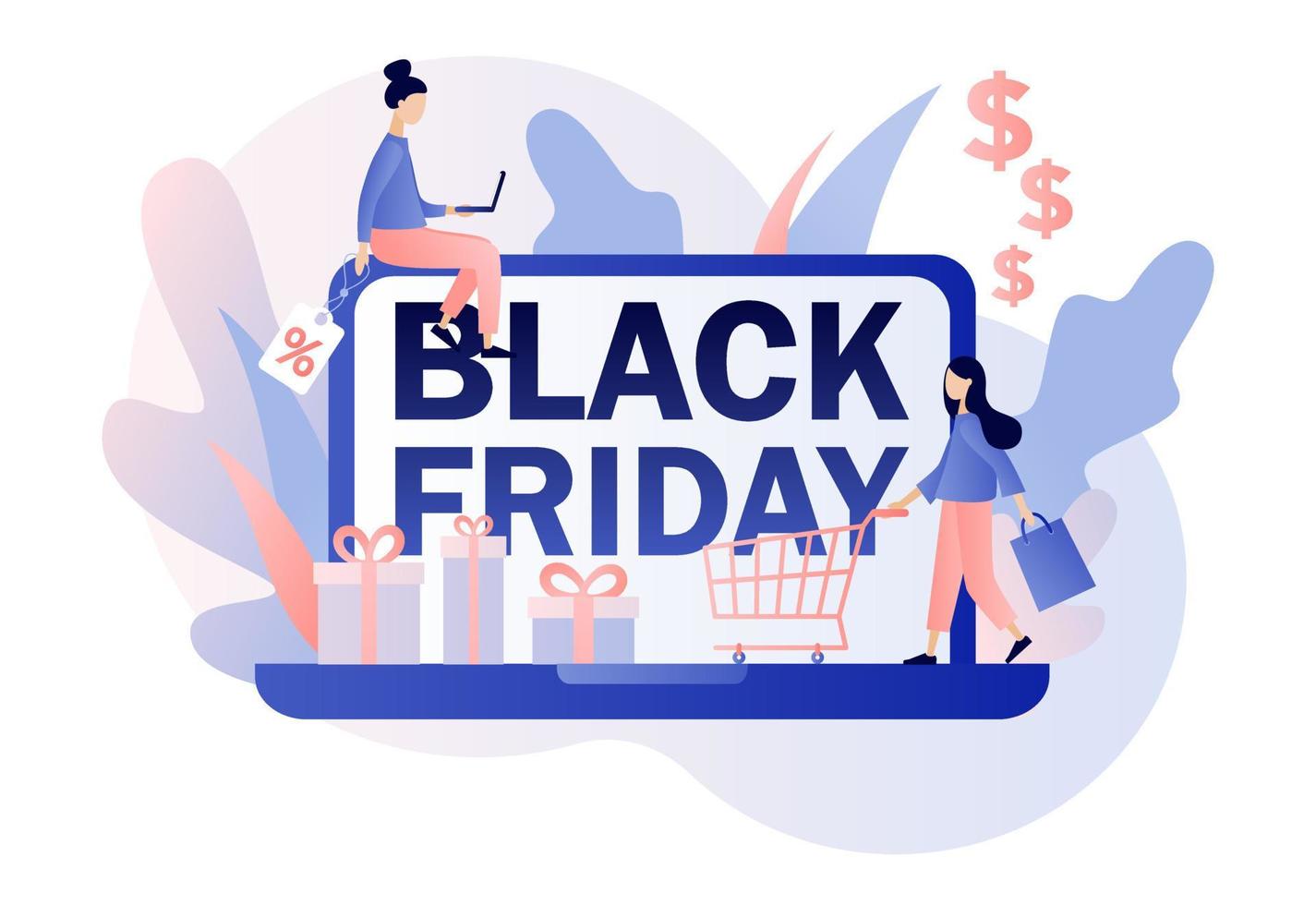Black Friday Big Sale concept. Modern flat cartoon style. Vector illustration