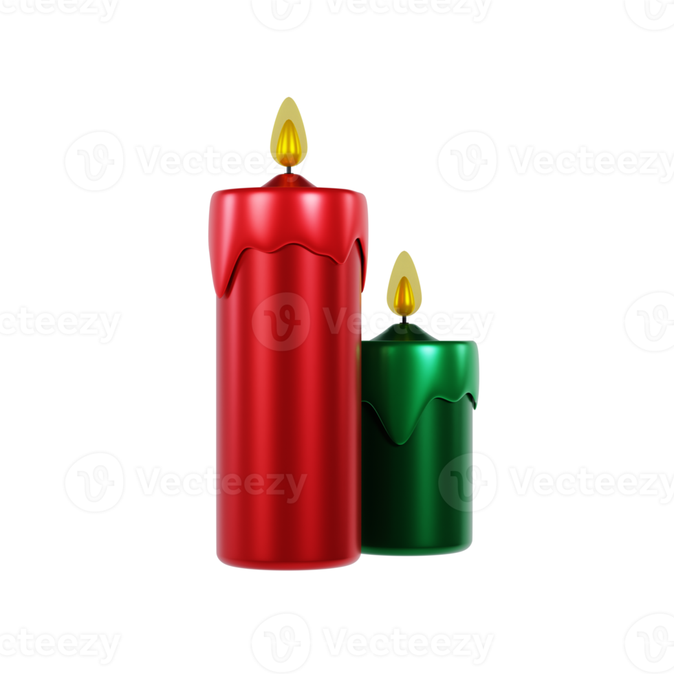 3d illustration of christmas ornament candle png