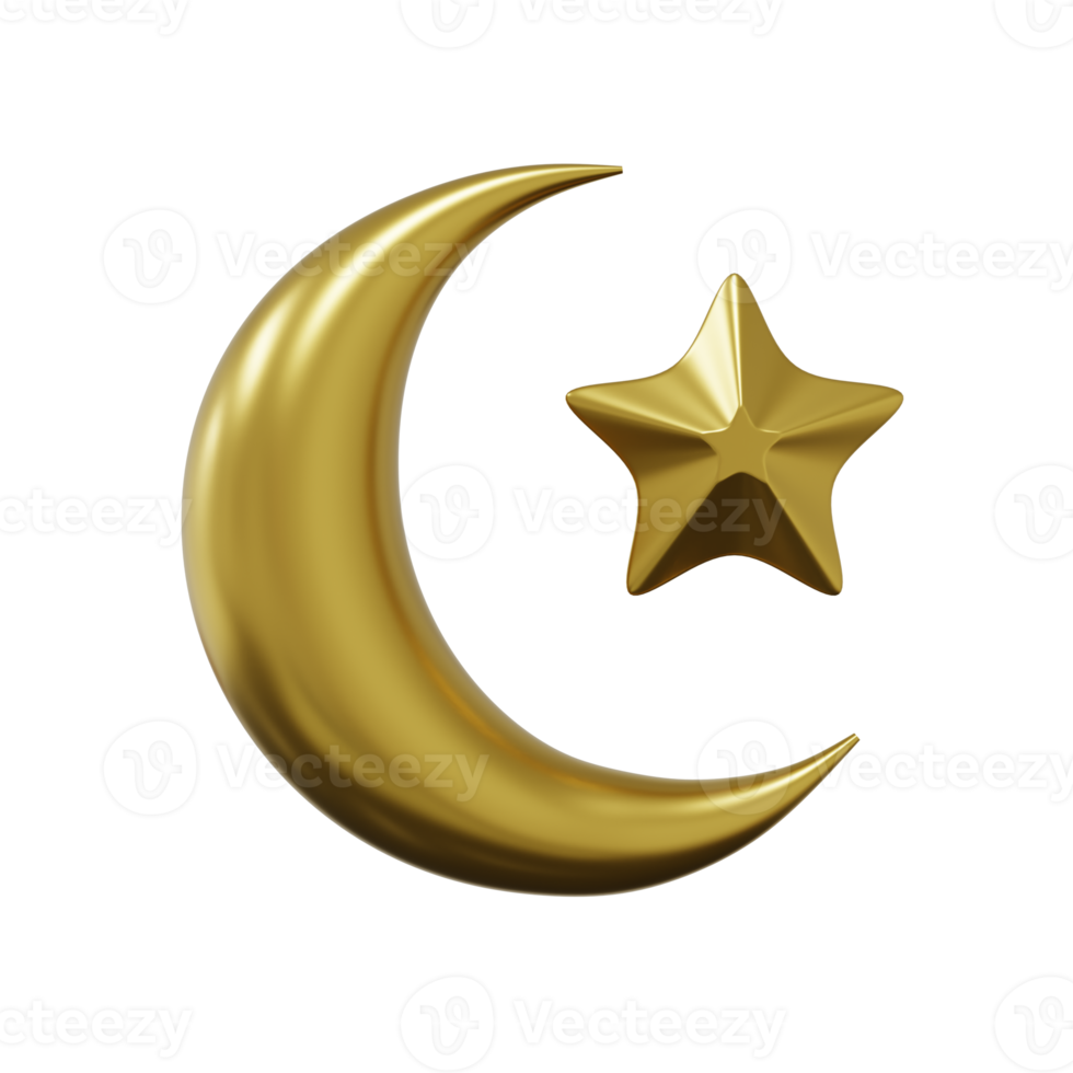 3d illustration of islamic crescent moon png