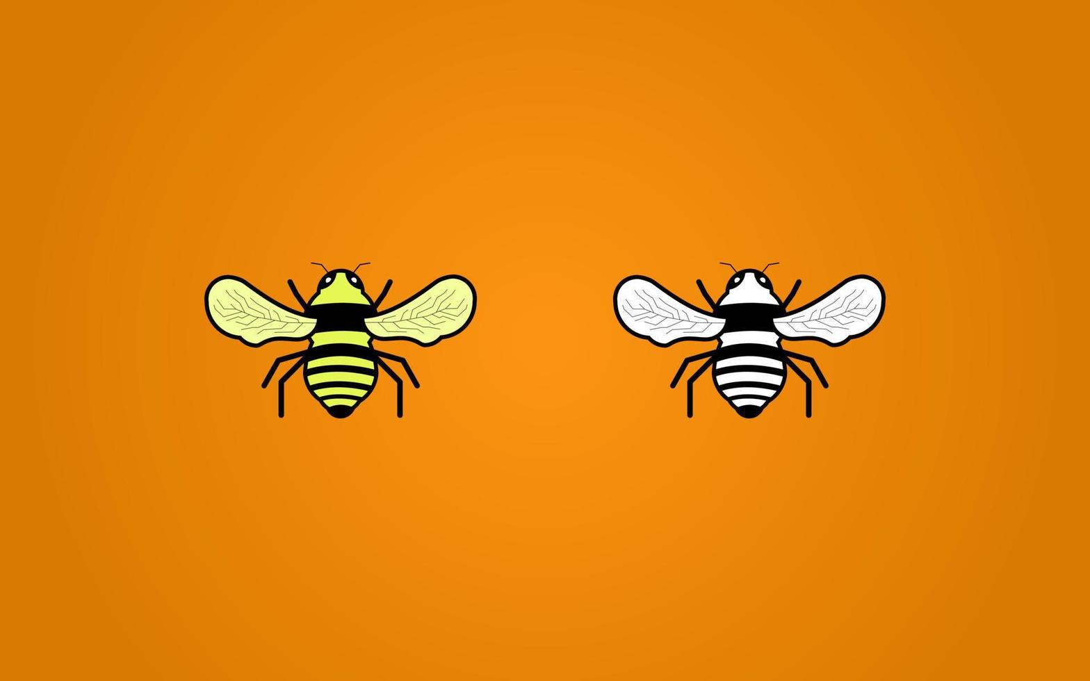 Bee vector image with color and black-white. it can use as icons, clip-art, and on cover any product from bee