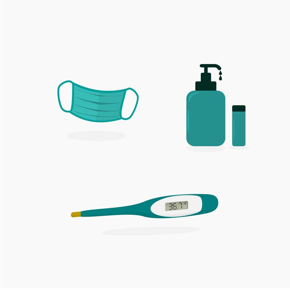 three icons of medical equipment vector