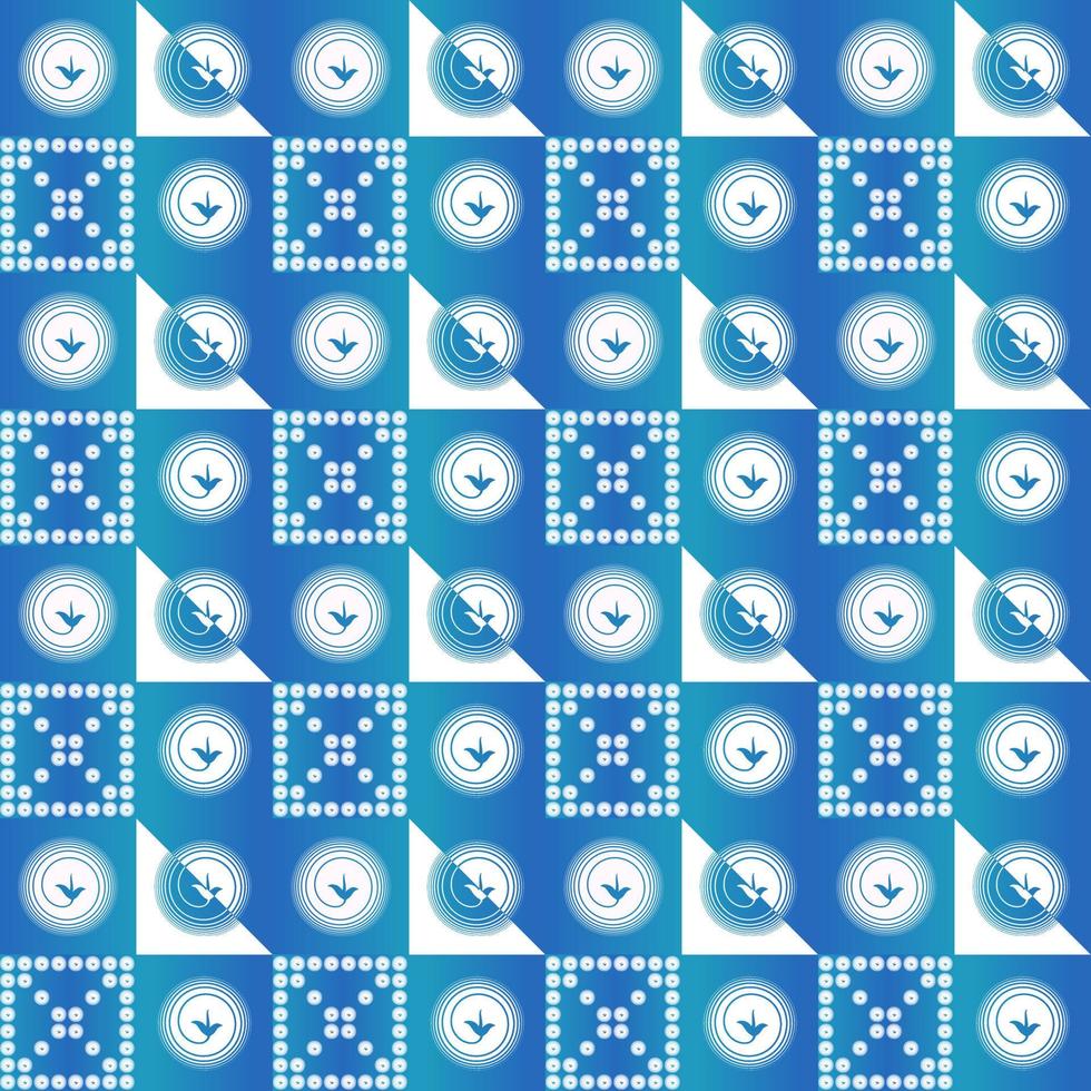 geometrical pattern blue leaf in square with several form and position variation vector