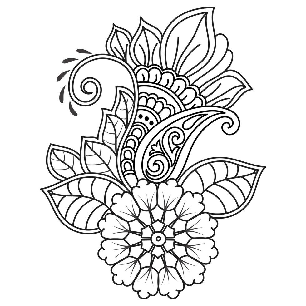 Set of differents flower line on white background. Flowers drawing with line-art on white backgrounds. vector