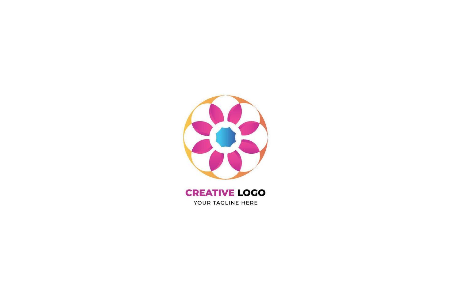 diseño de logotipo de flores de colores vector