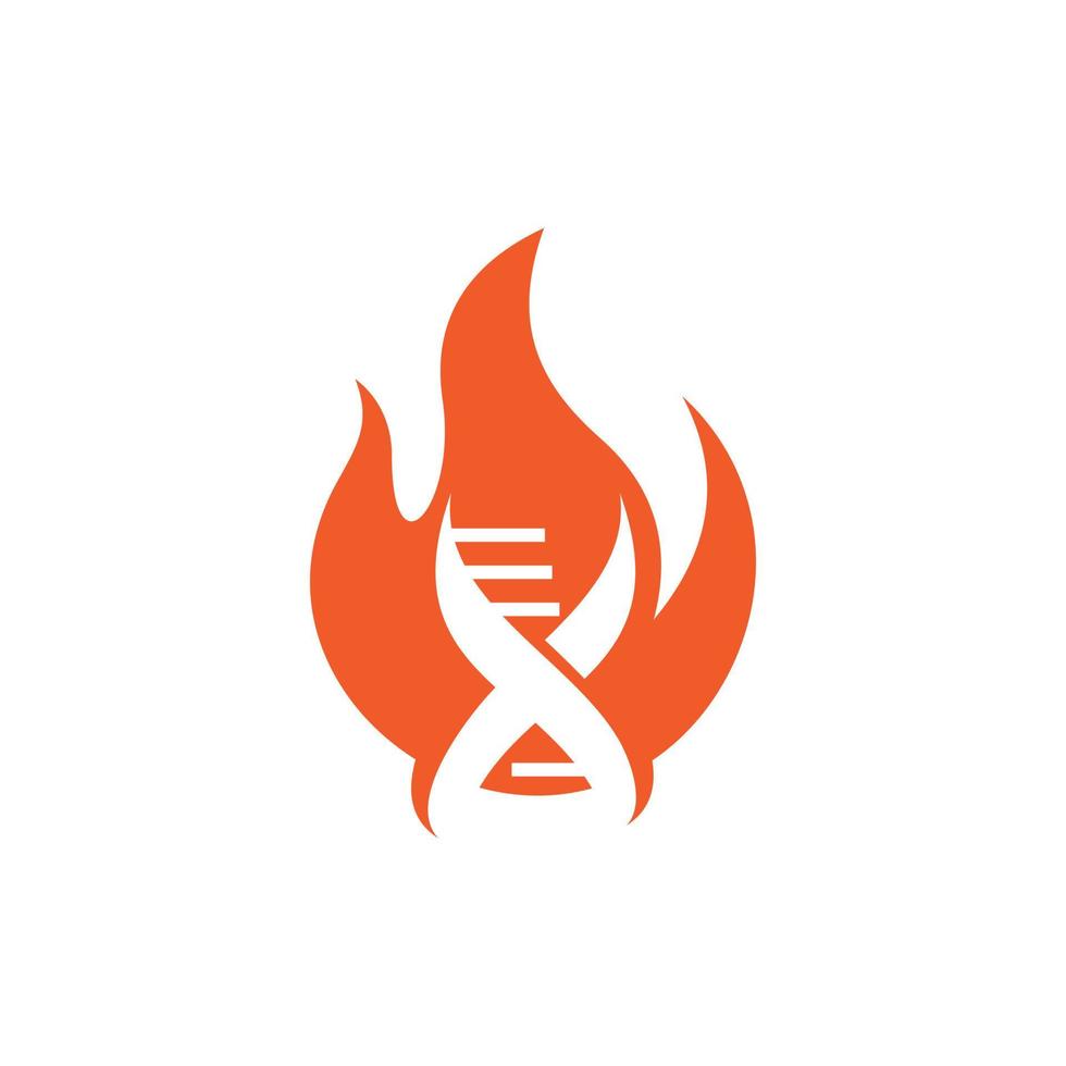 humano adn genético fuego creativo logo vector