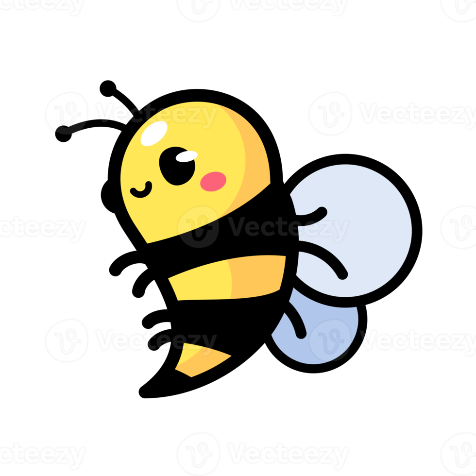 cute little bee smiling For decorating desserts with honey png