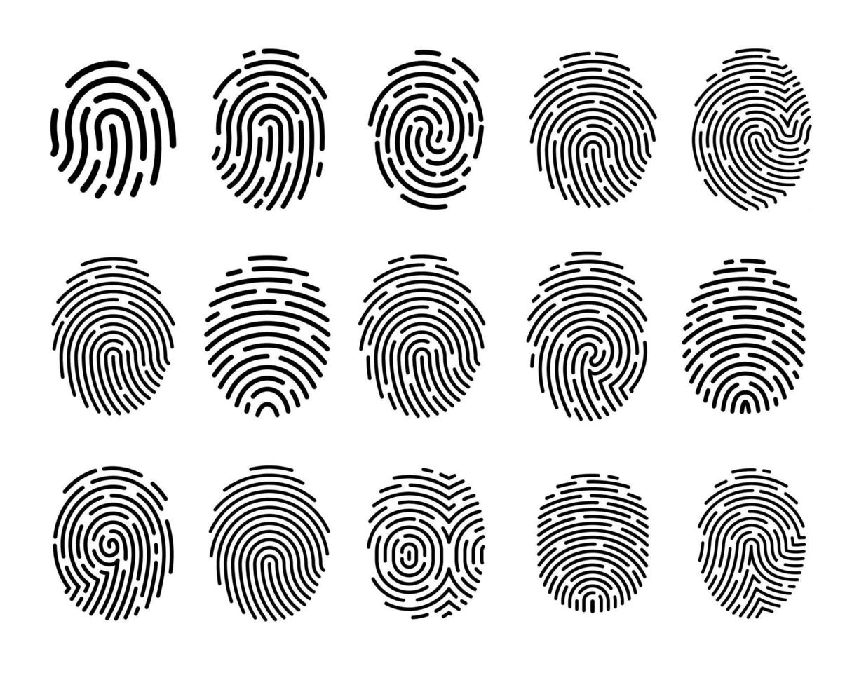 fingerprint icon Signature concept for password encryption. to protect information vector