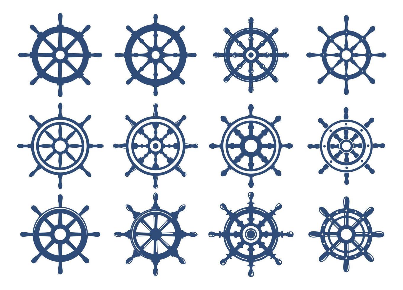 boat wheel Naval equipment sailor in the ocean vector