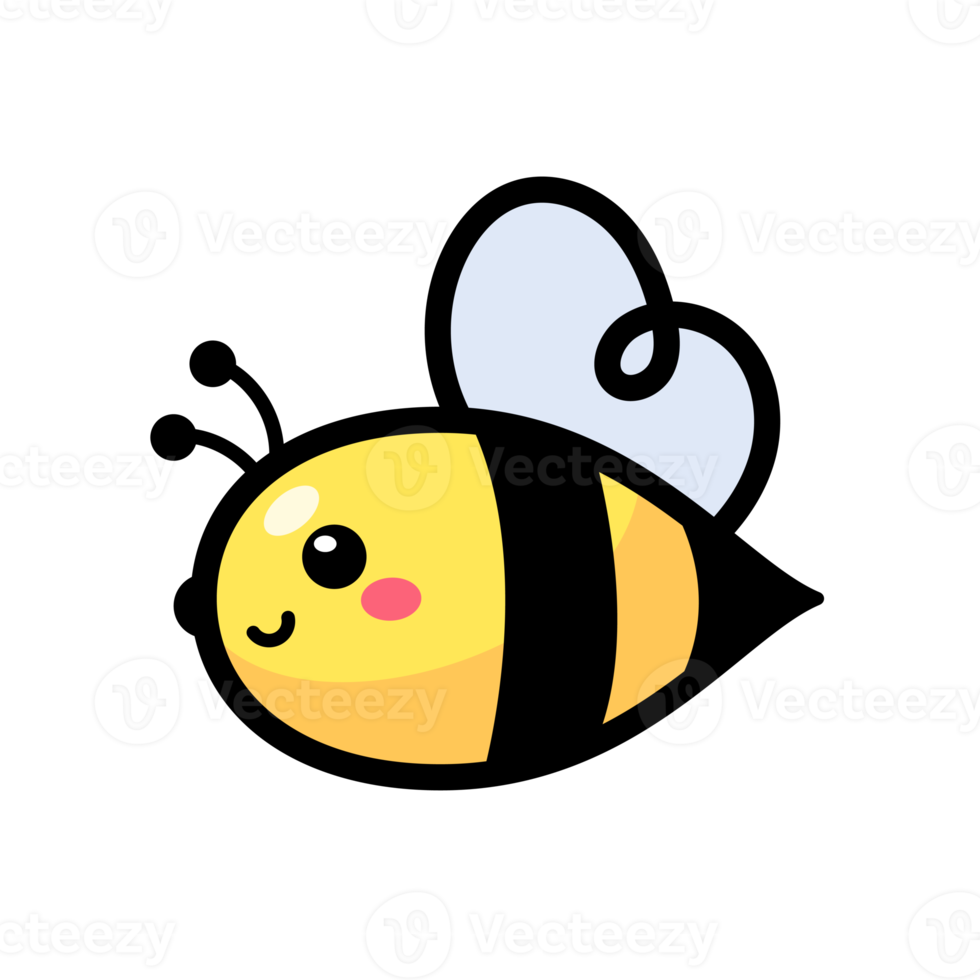 cute little bee smiling For decorating desserts with honey png