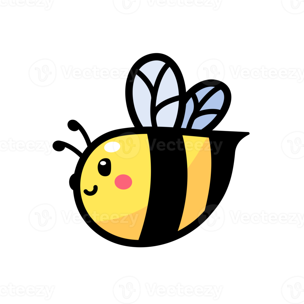 cute little bee smiling For decorating desserts with honey png