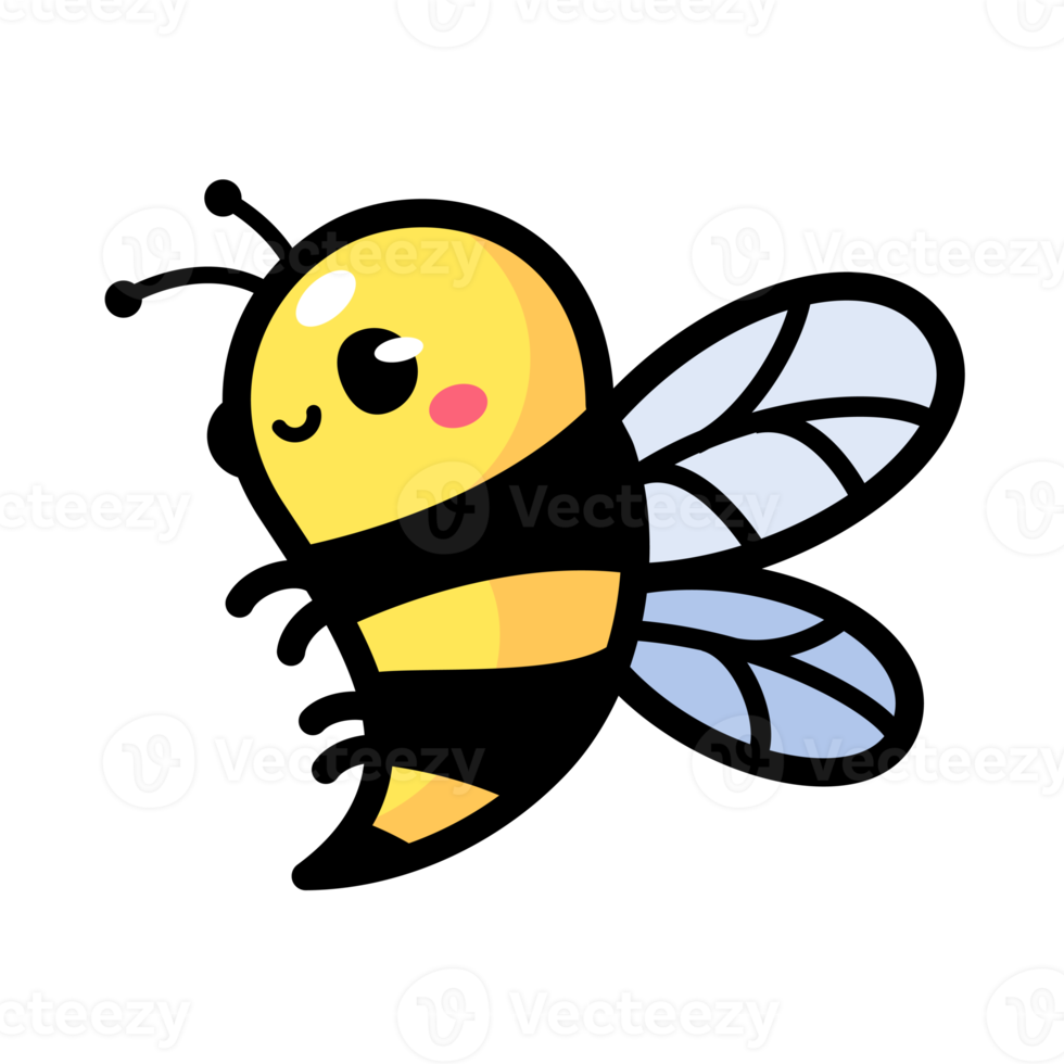 cute little bee smiling For decorating desserts with honey png