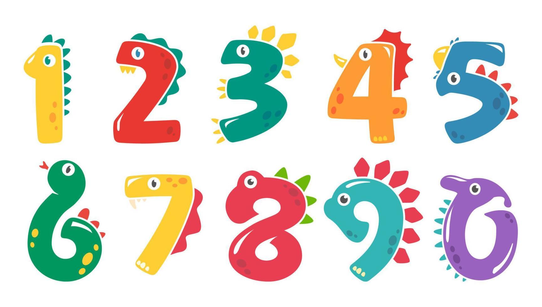 dinosaurio número diseño cumpleaños fiesta para niños vector