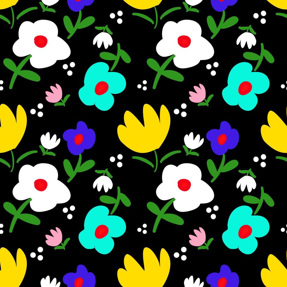 Simple shape floral seamless pattern background. vector