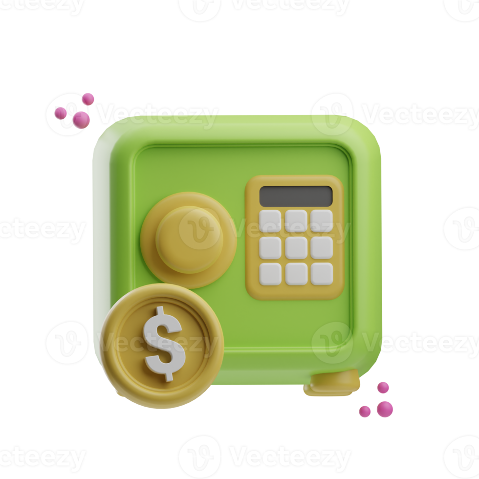 Finance And Business, safety box assets, 3D Icon Illustration png