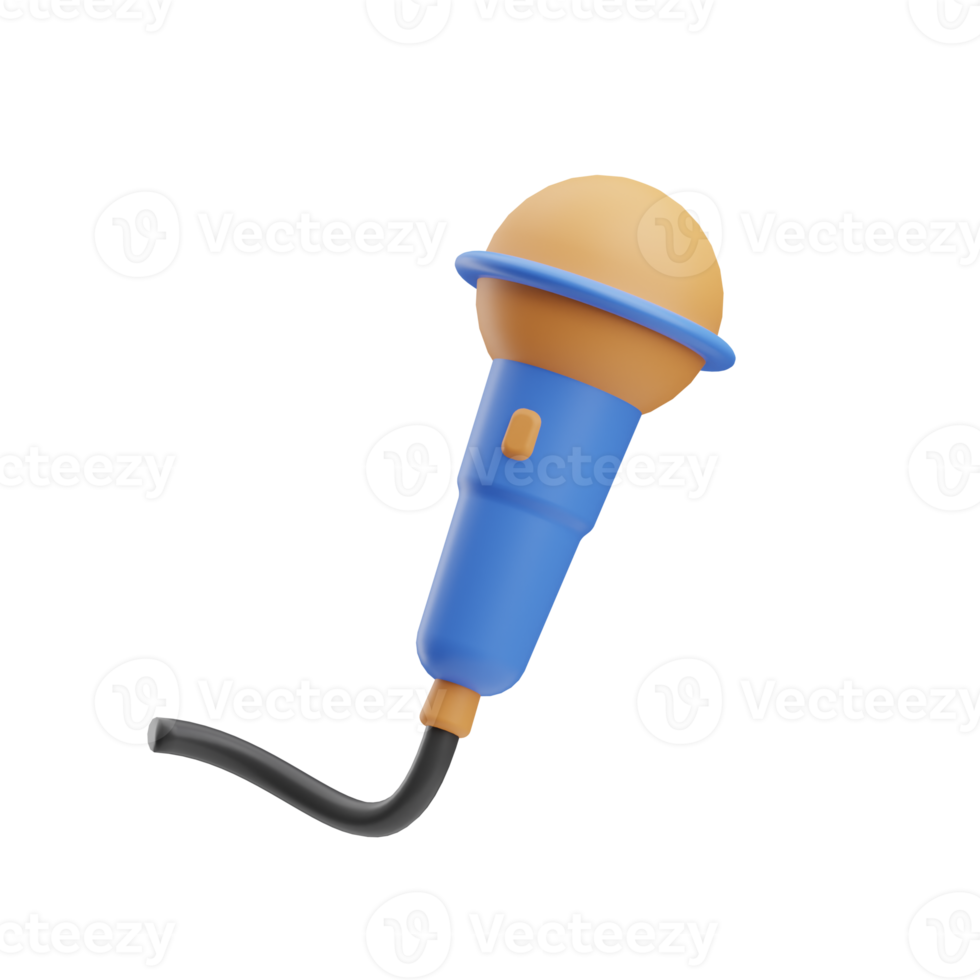 gadget, microphone dans câble, 3d icône illustration png