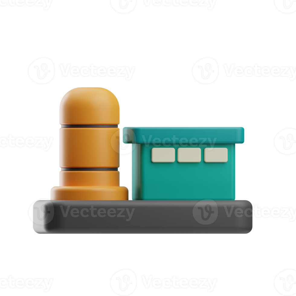 3D Illustration Industry fuel station png
