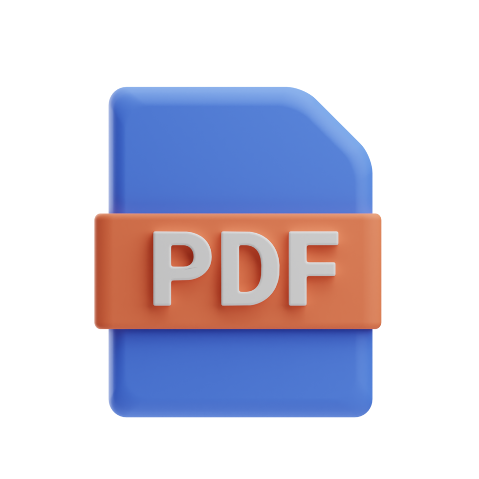 Online education pdf file 3D Illustration Kit png