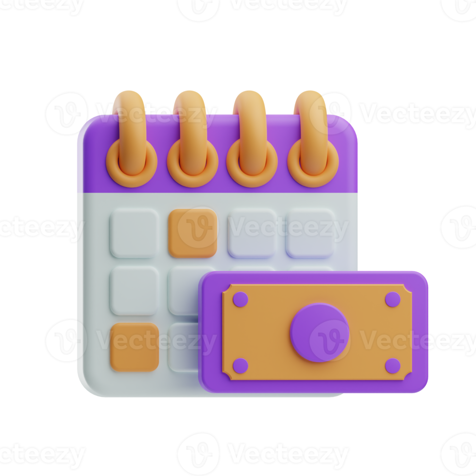 Mobile Banking calendar 3D Illustration png