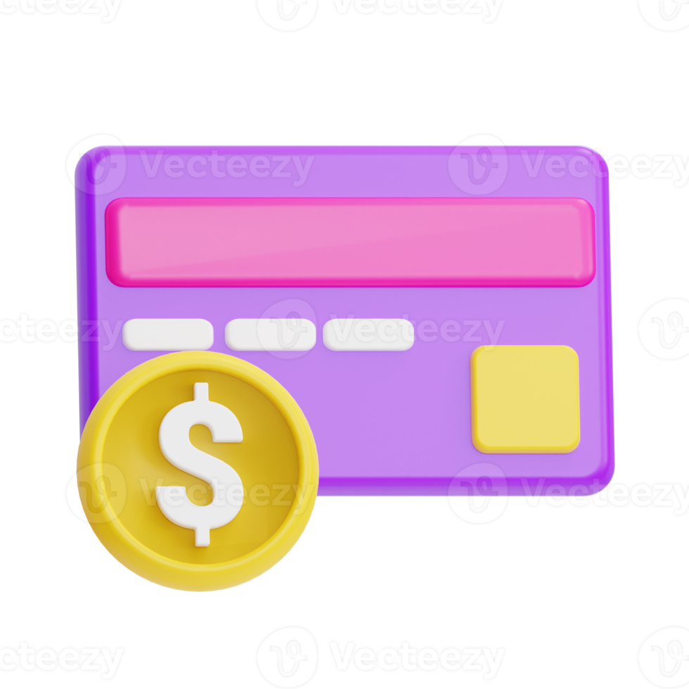 Accountant Payment, card debit or credit , Icon 3D Illustration png