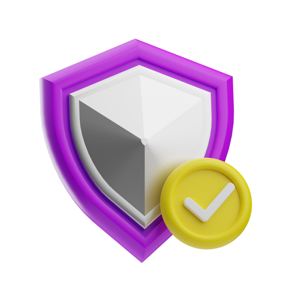 Technology, shield ok, 3d illustration icon png