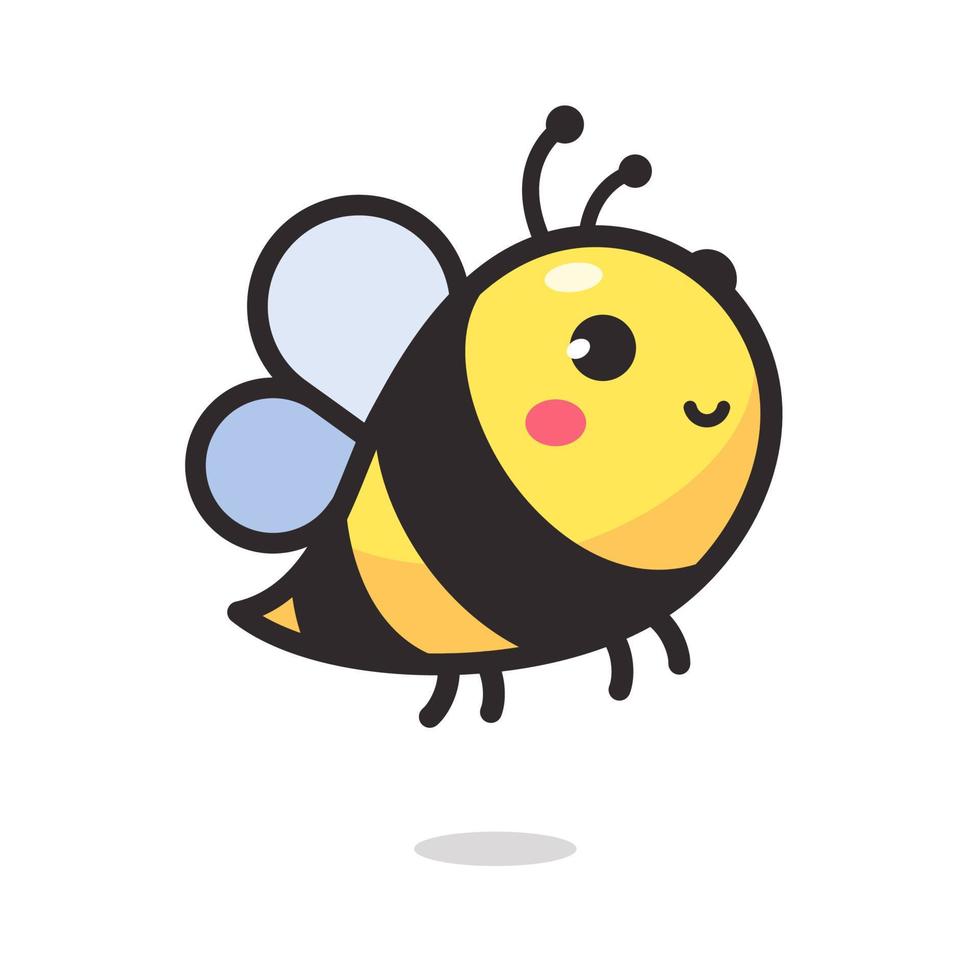 cute little bee smiling For decorating desserts with honey vector