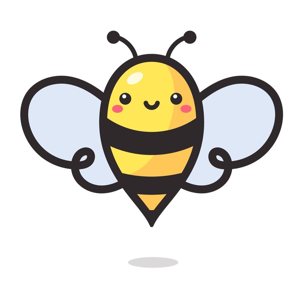 linda pequeño abeja sonriente para decorando postres con miel vector