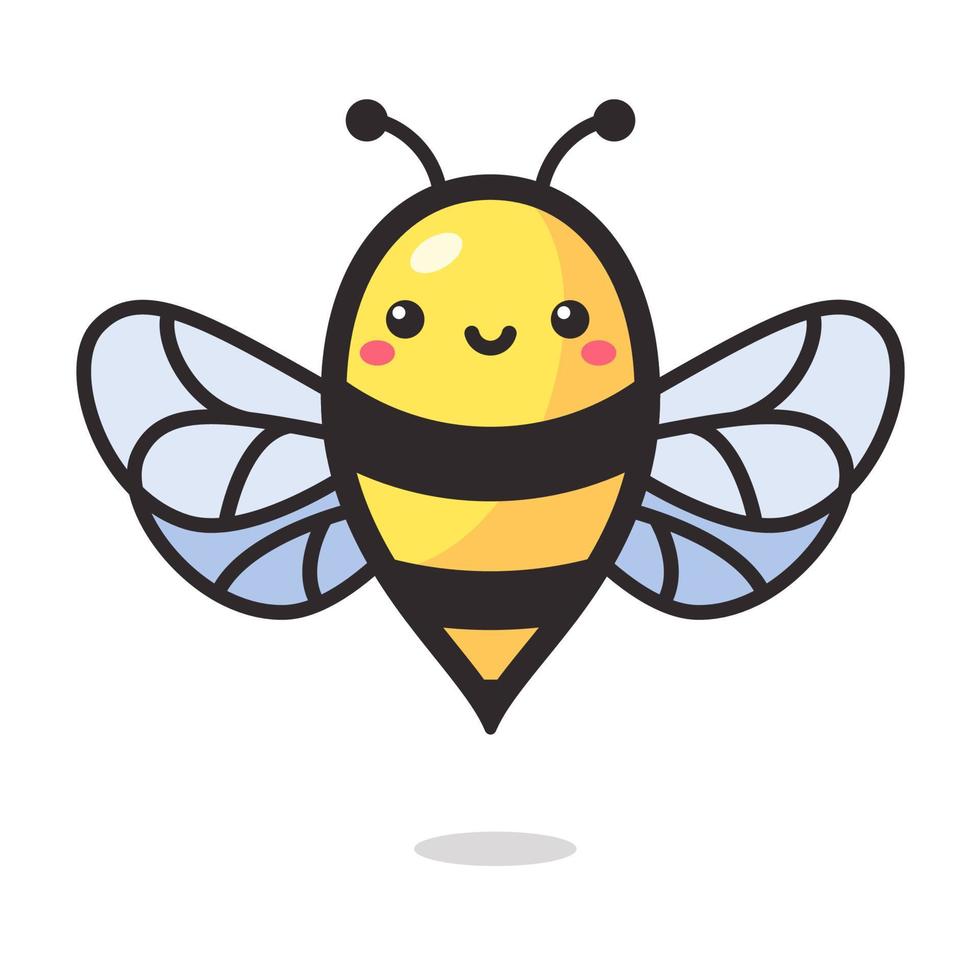 linda pequeño abeja sonriente para decorando postres con miel vector