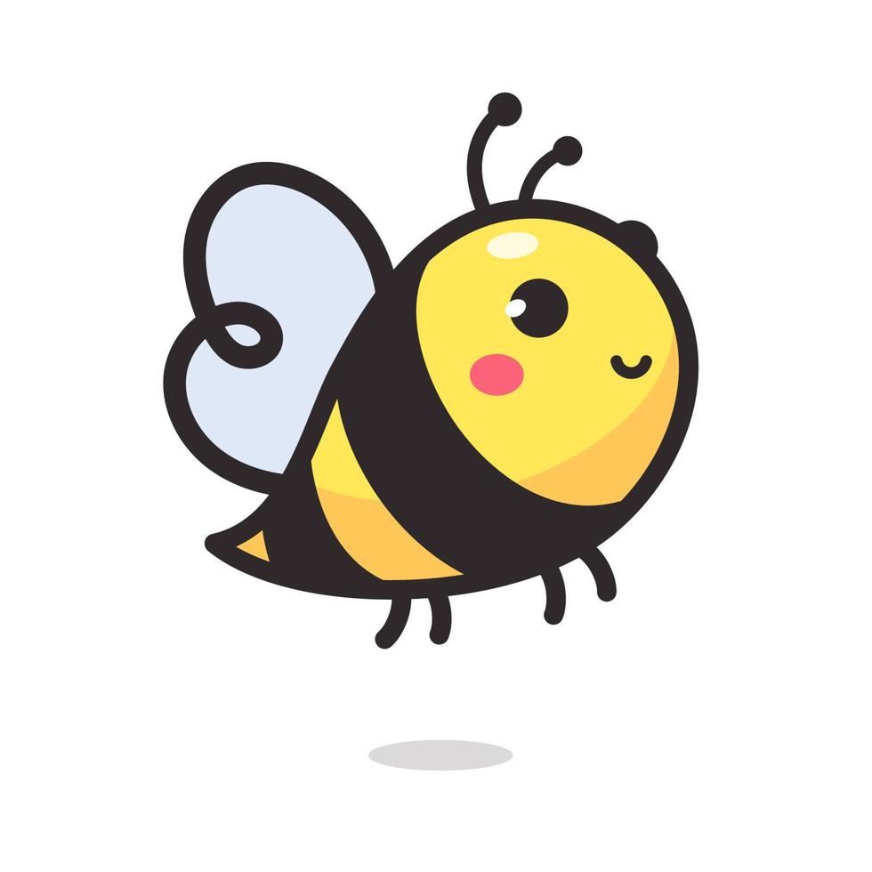 linda pequeño abeja sonriente para decorando postres con miel vector