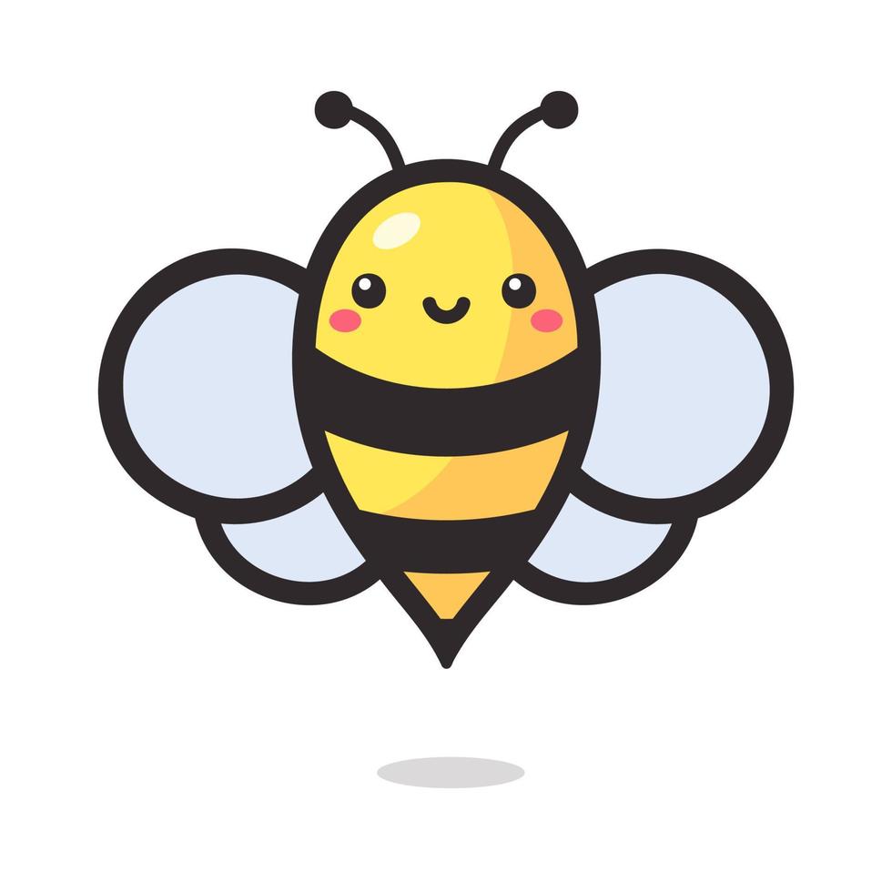cute little bee smiling For decorating desserts with honey vector