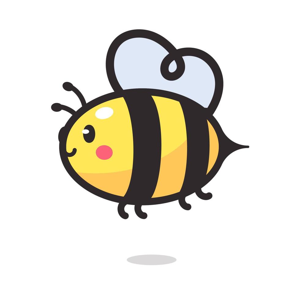 linda pequeño abeja sonriente para decorando postres con miel vector