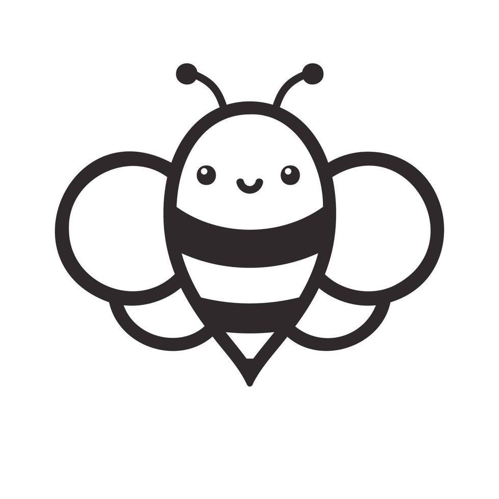 linda pequeño abeja sonriente para decorando postres con miel vector