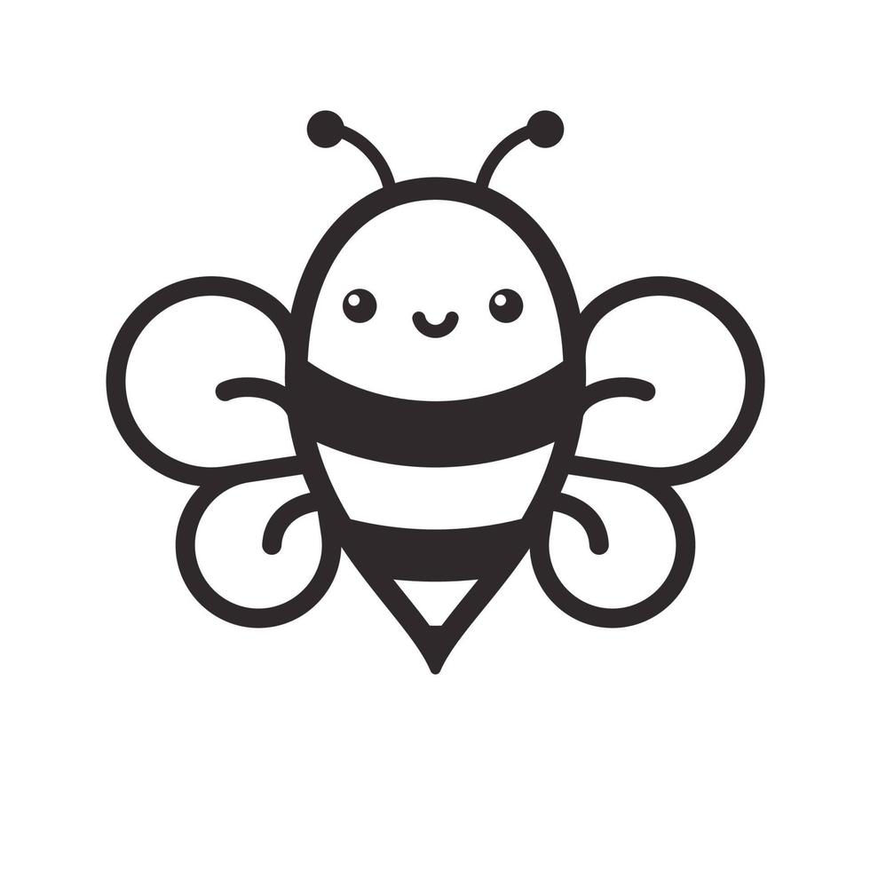 linda pequeño abeja sonriente para decorando postres con miel vector