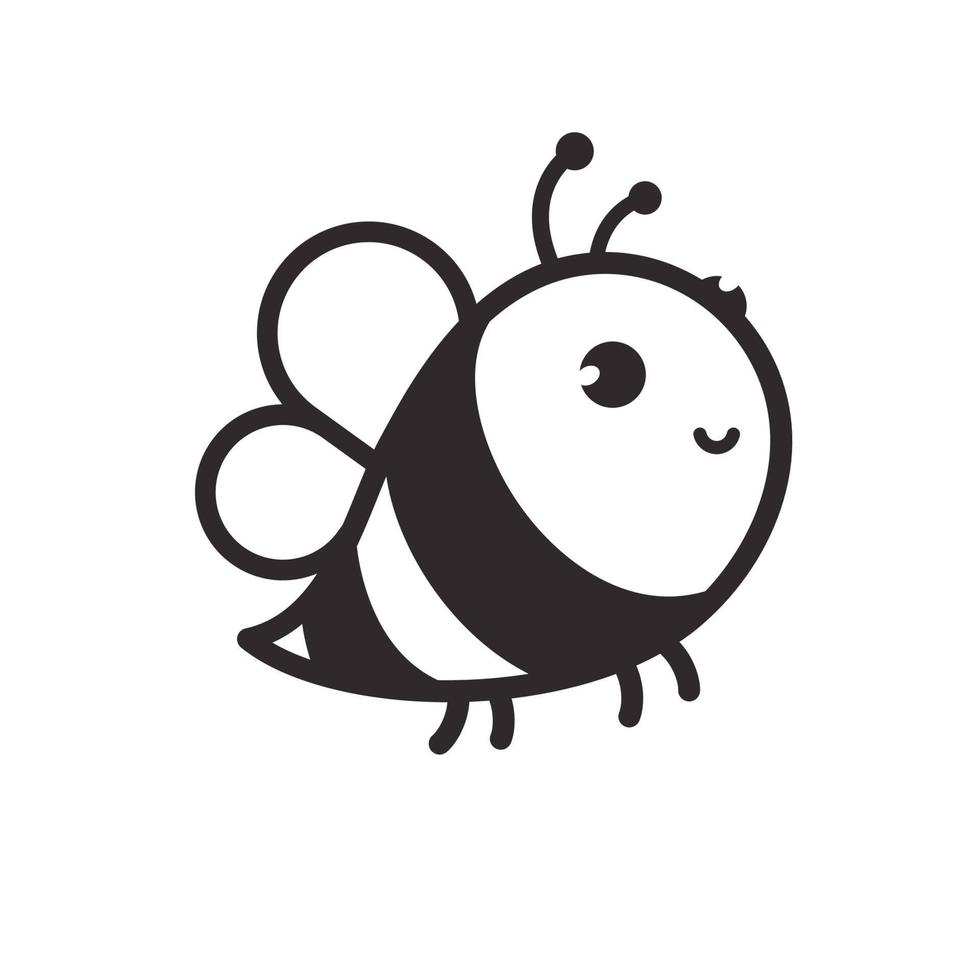 linda pequeño abeja sonriente para decorando postres con miel vector