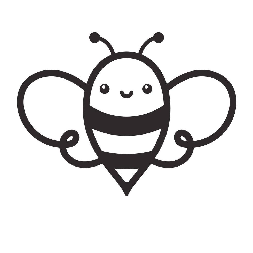 cute little bee smiling For decorating desserts with honey vector