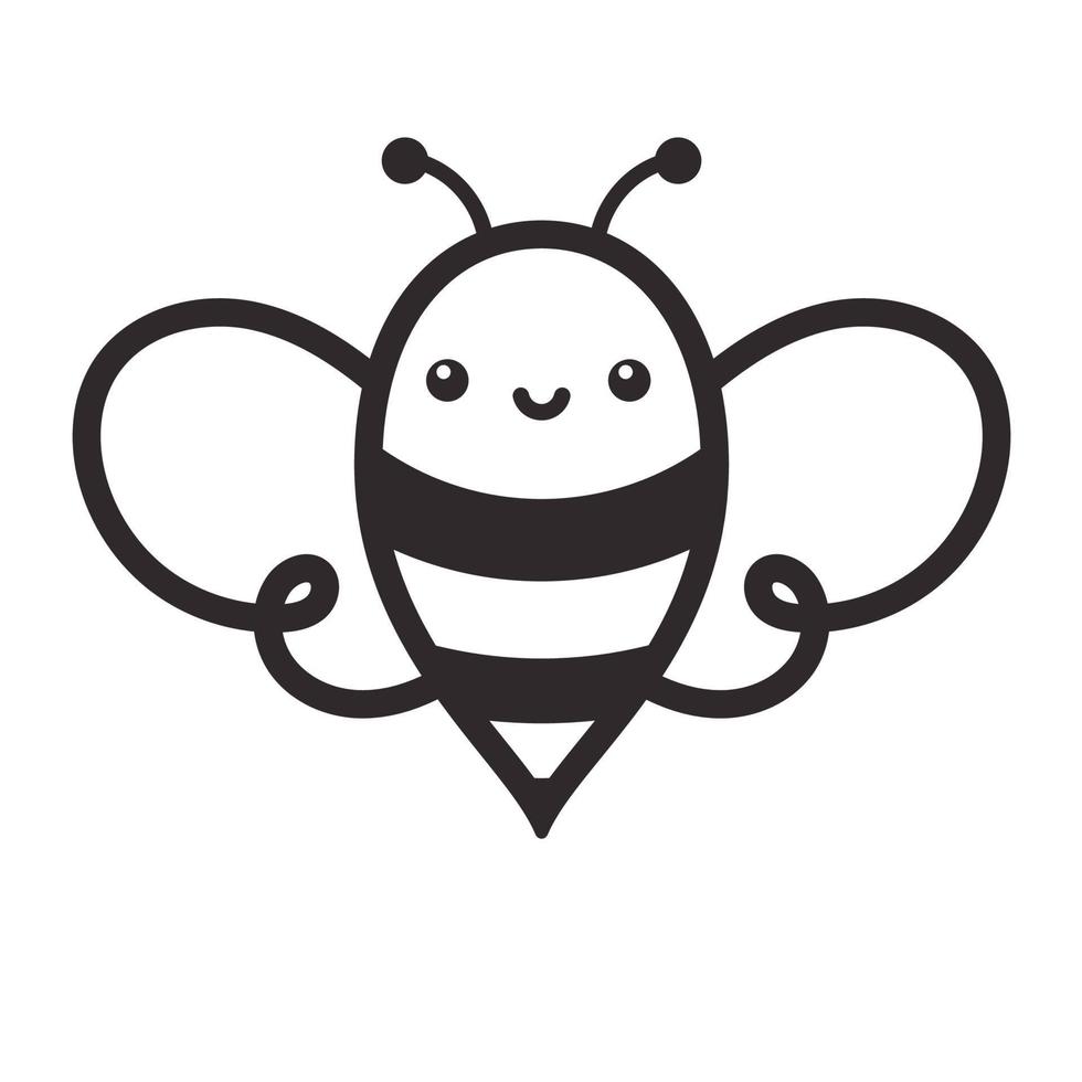 linda pequeño abeja sonriente para decorando postres con miel vector