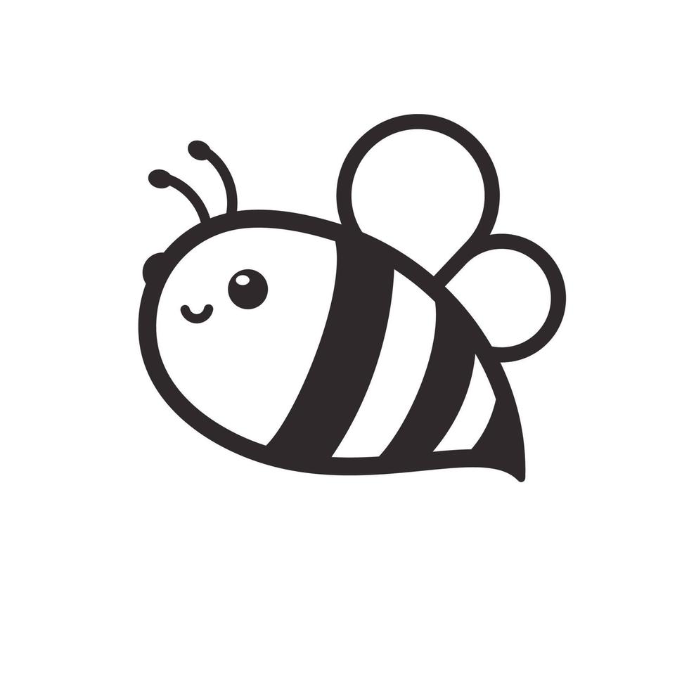 linda pequeño abeja sonriente para decorando postres con miel vector