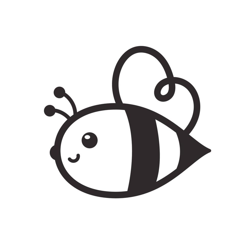 cute little bee smiling For decorating desserts with honey vector